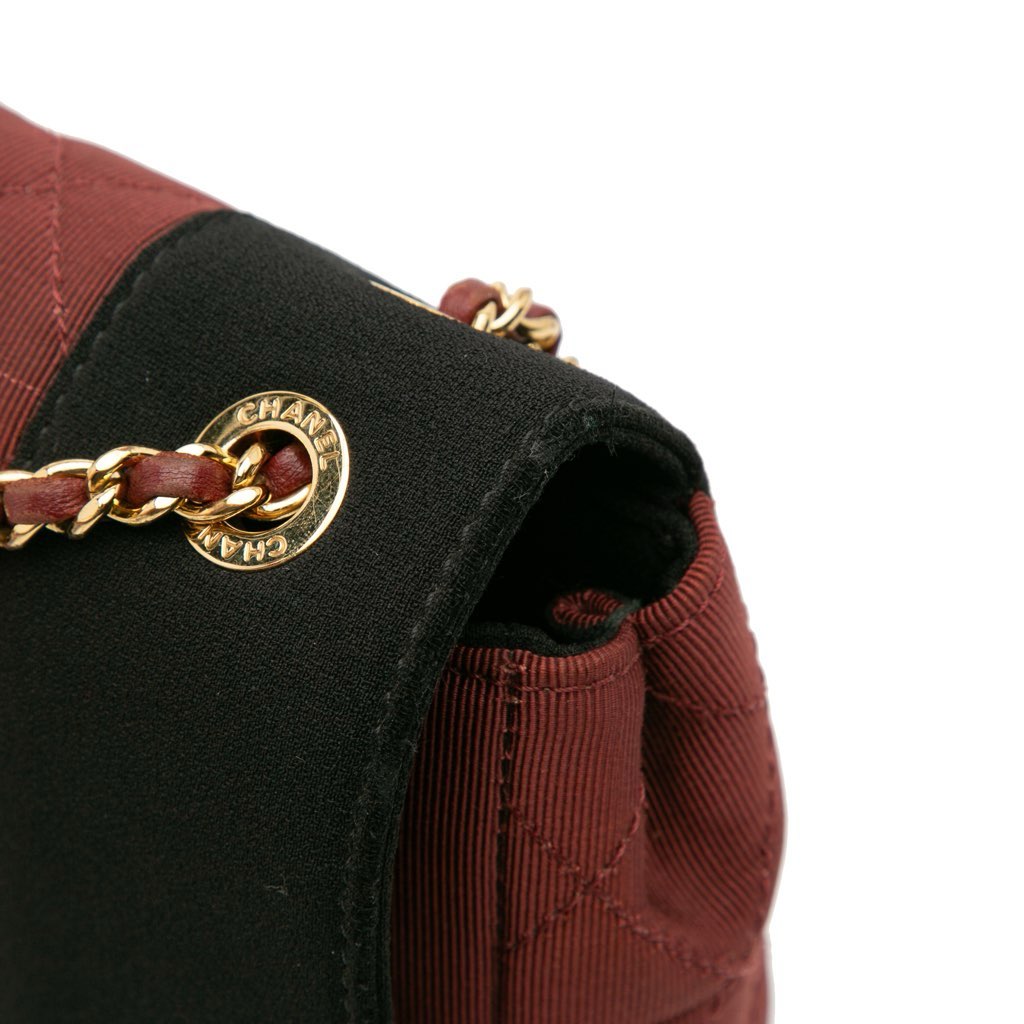 Chanel Small Bicolor Quilted Grosgrain Satin Small Mademoiselle Double Flap - Image 13