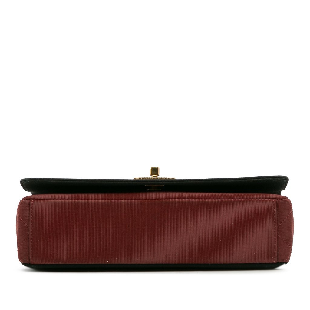 Chanel Small Bicolor Quilted Grosgrain Satin Small Mademoiselle Double Flap - Image 6