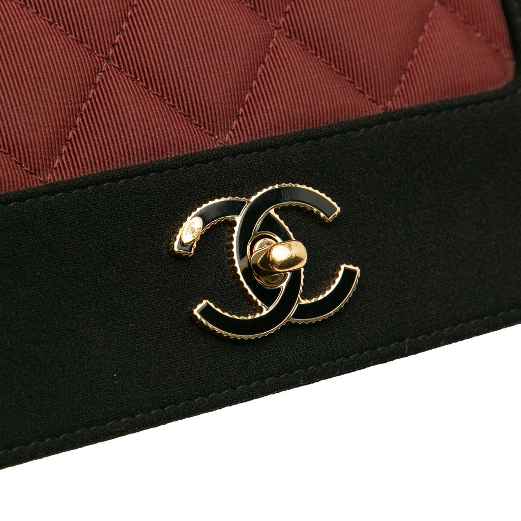 Chanel Small Bicolor Quilted Grosgrain Satin Small Mademoiselle Double Flap - Image 10