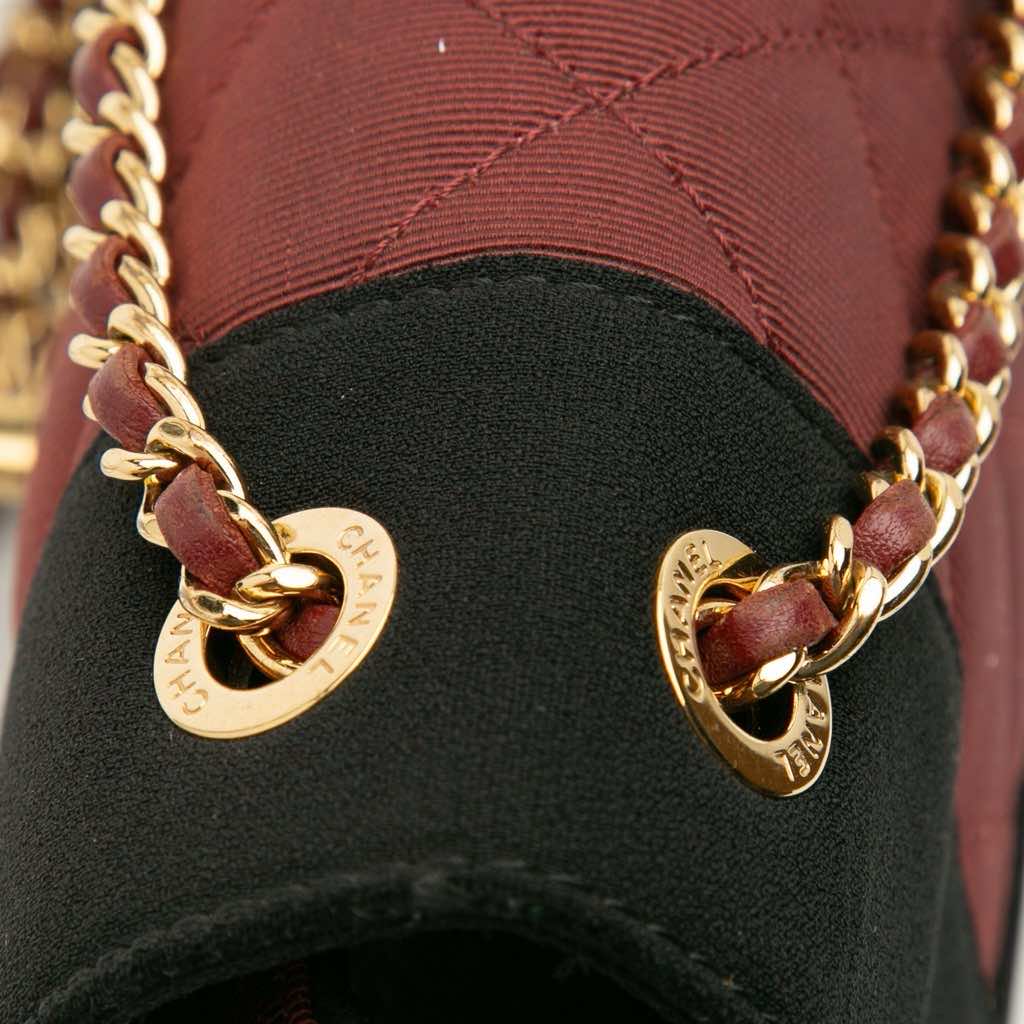 Chanel Small Bicolor Quilted Grosgrain Satin Small Mademoiselle Double Flap - Image 12