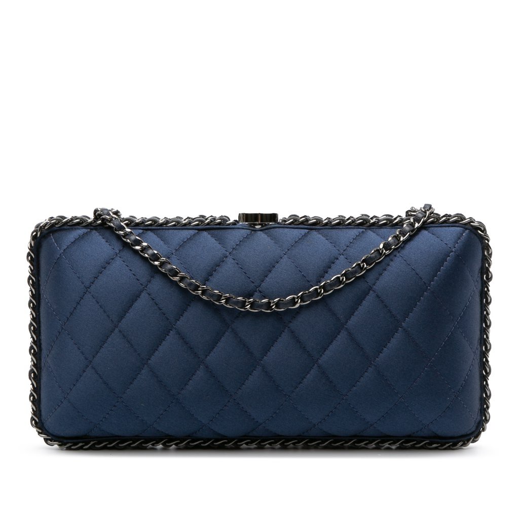 Chanel Quilted Satin Chain Around Clutch