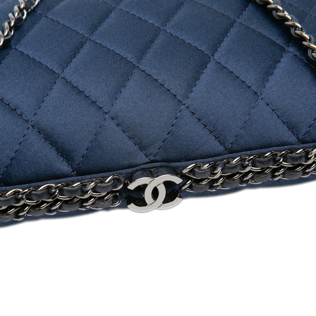 Chanel Quilted Satin Chain Around Clutch - Image 10
