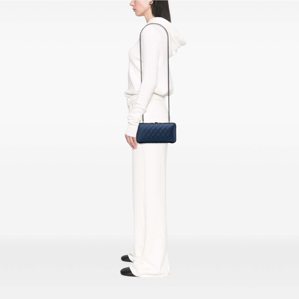Chanel Quilted Satin Chain Around Clutch - Image 11