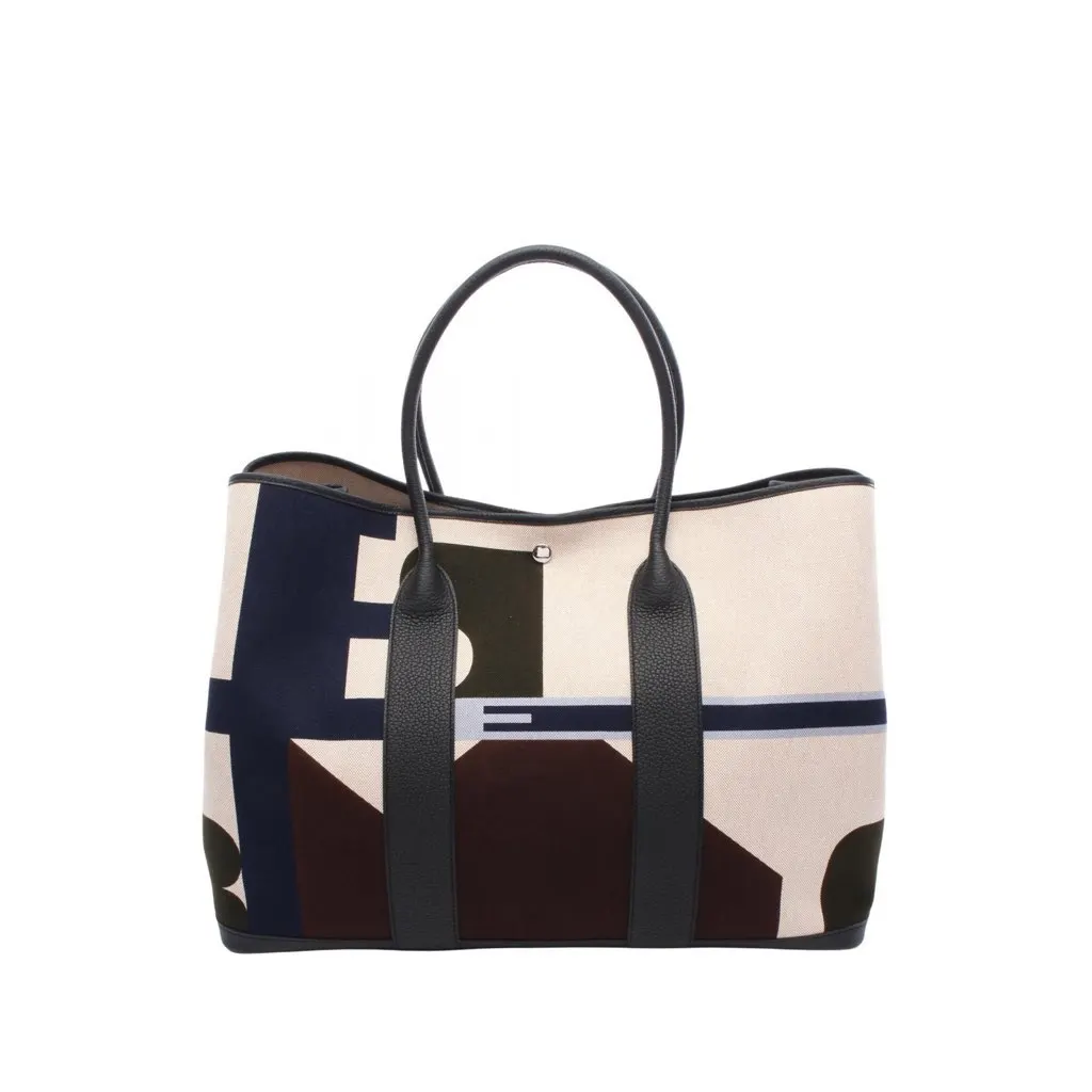 Hermès H Plume and Negonda Pacific Garden Party Voyage 49 Brown Canvas Good - Front View