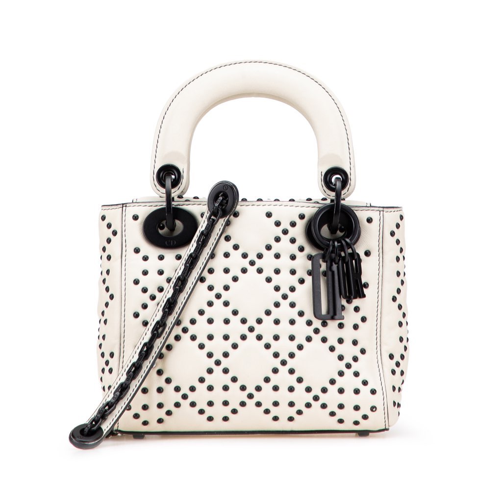 Dior Mini Ultra Matte Calfskin Cannage Studded Supple Lady Dior