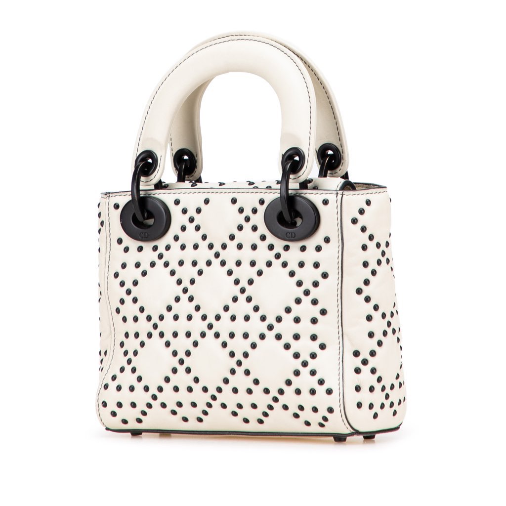 Dior Mini Ultra Matte Calfskin Cannage Studded Supple Lady Dior - Back view