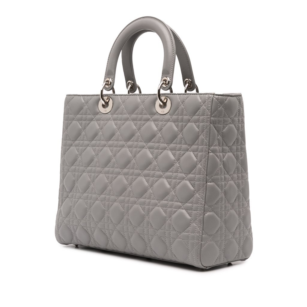 Dior Large Lambskin Cannage Lady Dior - Back view