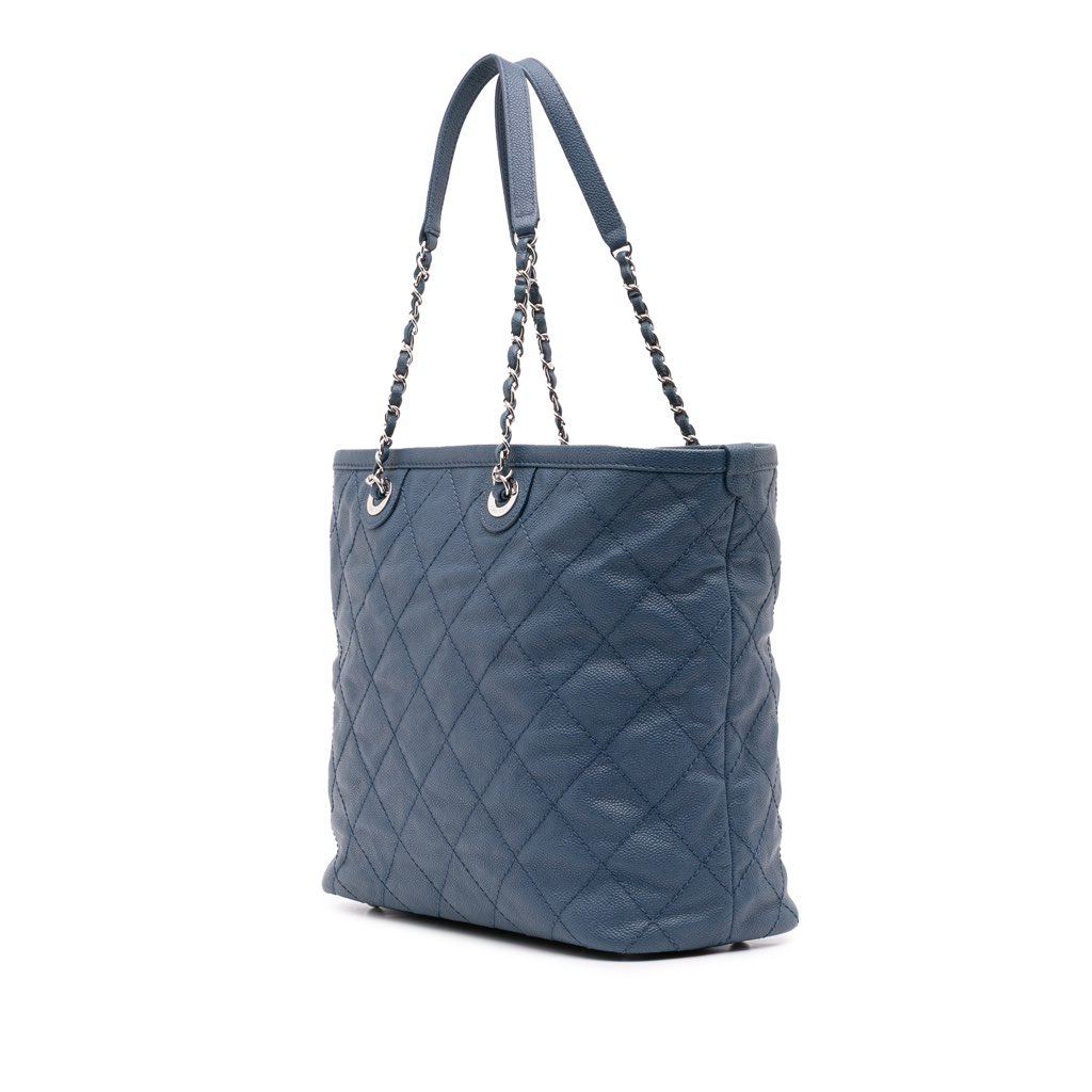 Chanel Small Quilted Caviar Daily Shopping Tote - Back view