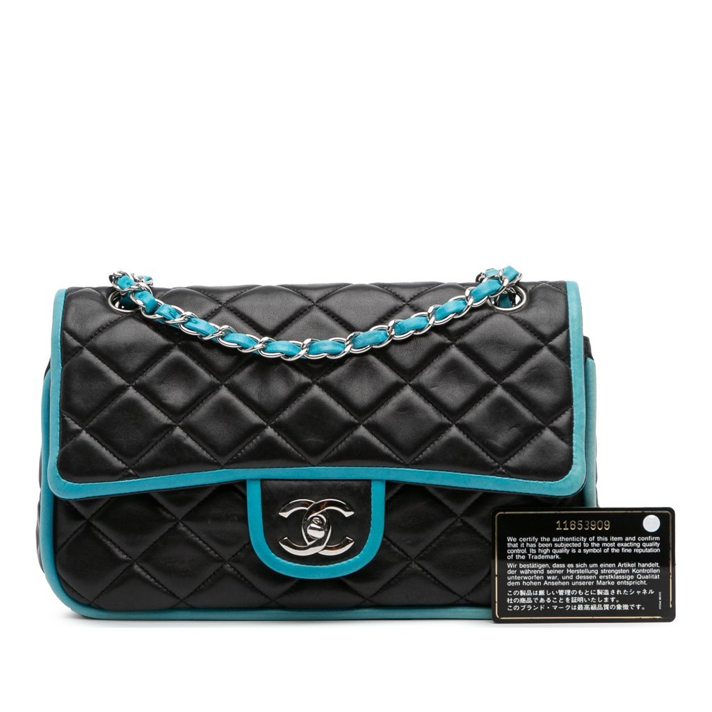 Chanel Medium Classic Bicolor Quilted Lambskin Double Flap - Image 13