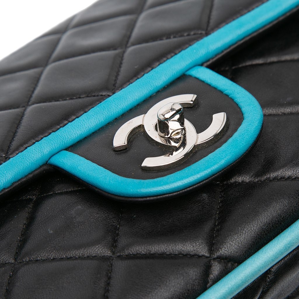 Chanel Medium Classic Bicolor Quilted Lambskin Double Flap - Image 10