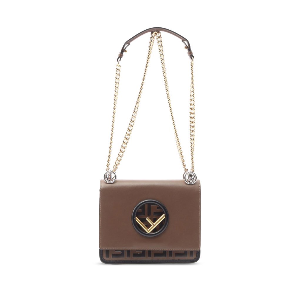 Fendi Small Zucca Embossed Leather Kan I F Crossbody