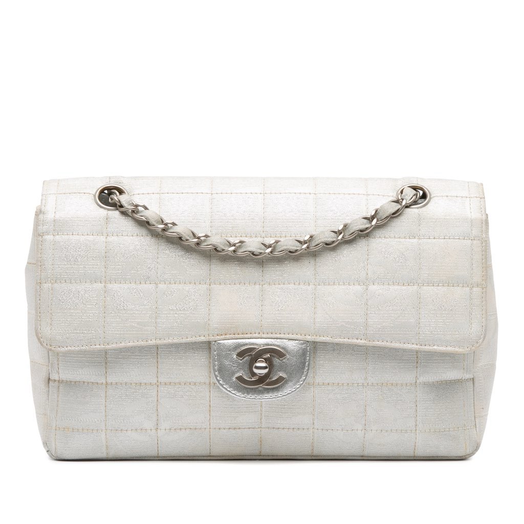 Chanel New Travel Line Medium Metallic Nylon Single Flap