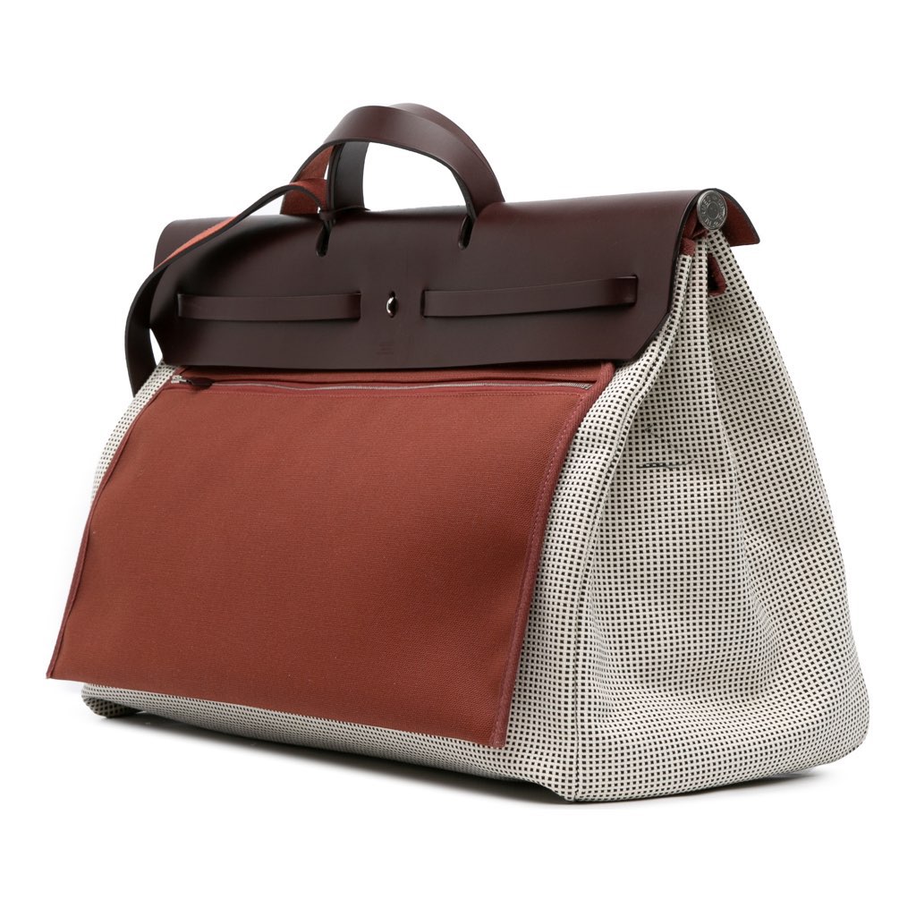 Hermès Toile Quadrille Vache Hunter Herbag Zip Cabine 50 - 2