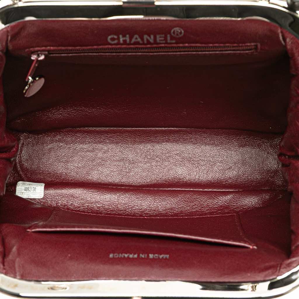 Chanel CC Quilted Lambskin Kiss Lock Frame Top Handle Bag - 4