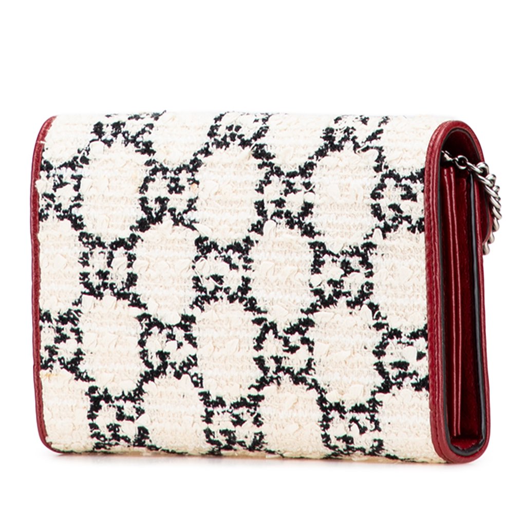 Gucci GG Tweed Dionysus Wallet on Chain - Back view