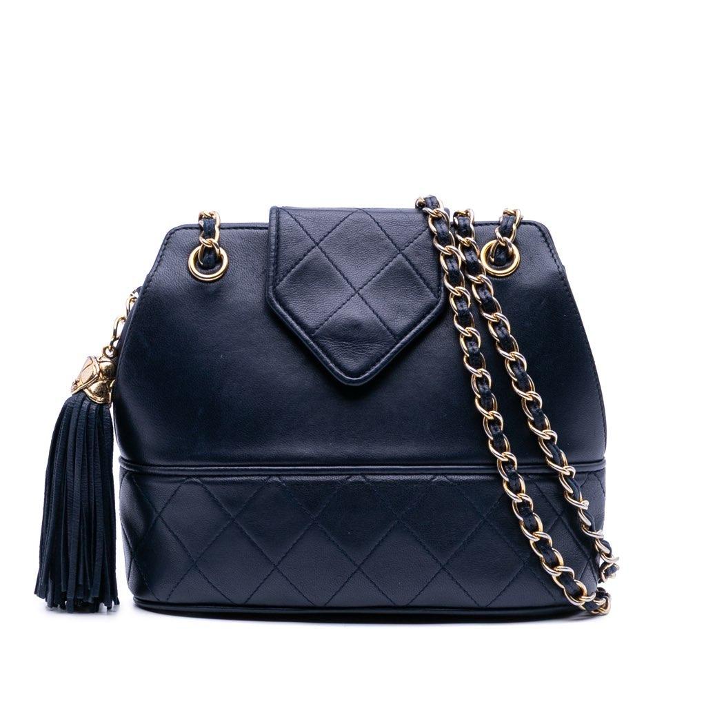 Chanel CC Quilted Lambskin Tassel Flap