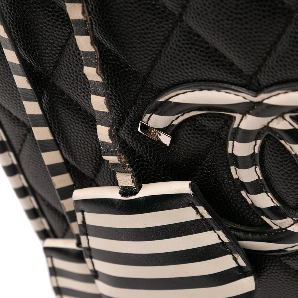 Chanel Small Caviar Striped CC Filigree Vanity Case - Image 13