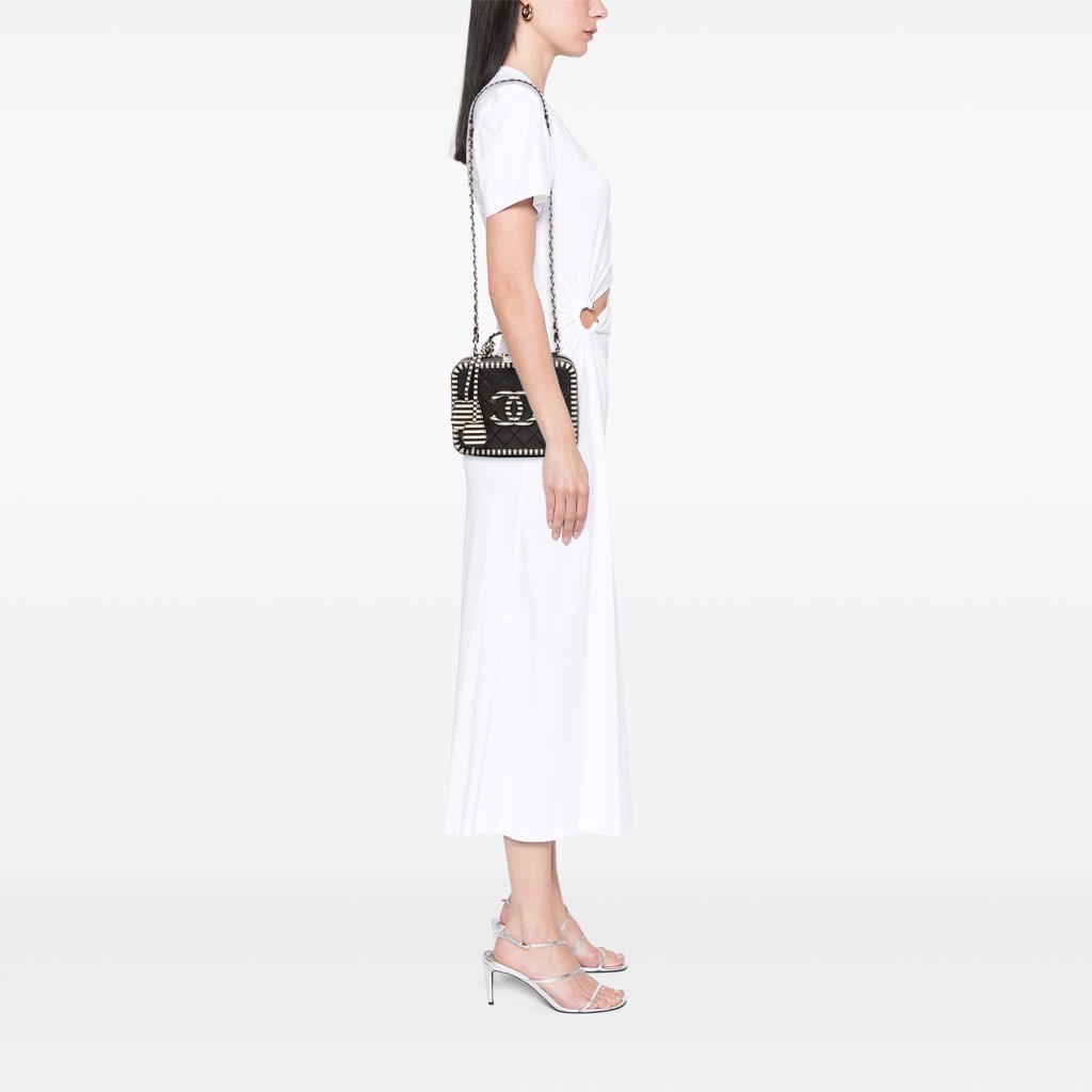 Chanel Small Caviar Striped CC Filigree Vanity Case - Image 14