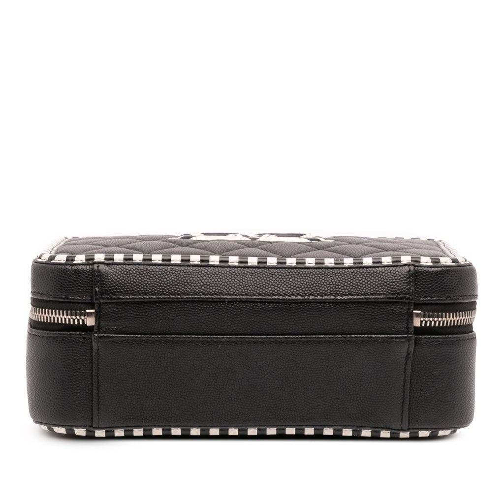 Chanel Small Caviar Striped CC Filigree Vanity Case - Image 6