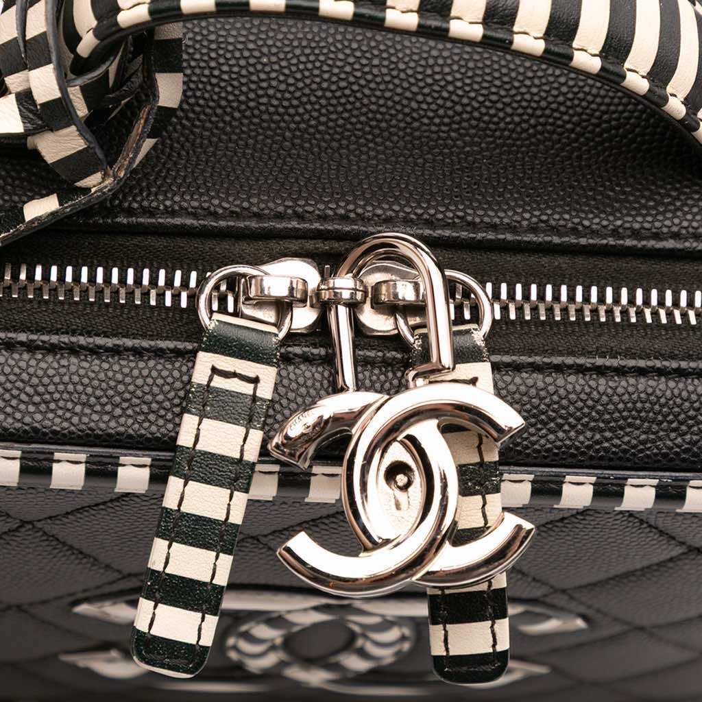 Chanel Small Caviar Striped CC Filigree Vanity Case - Detail 2