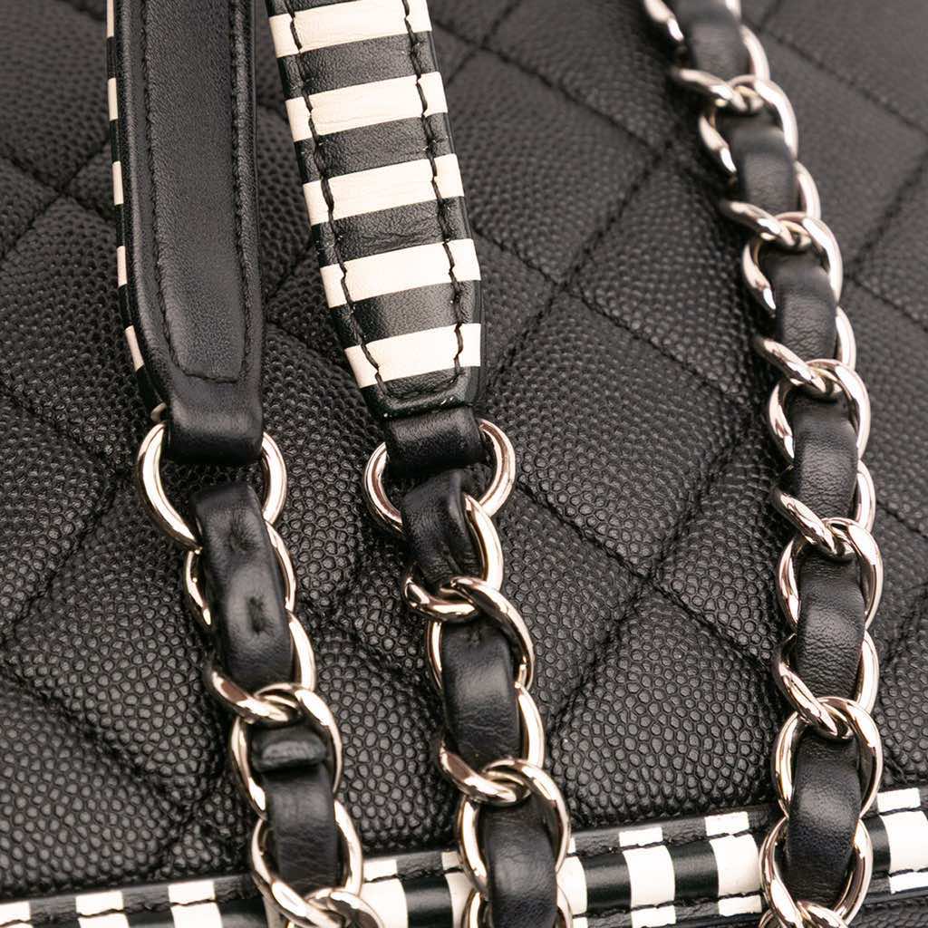 Chanel Small Caviar Striped CC Filigree Vanity Case - Image 10