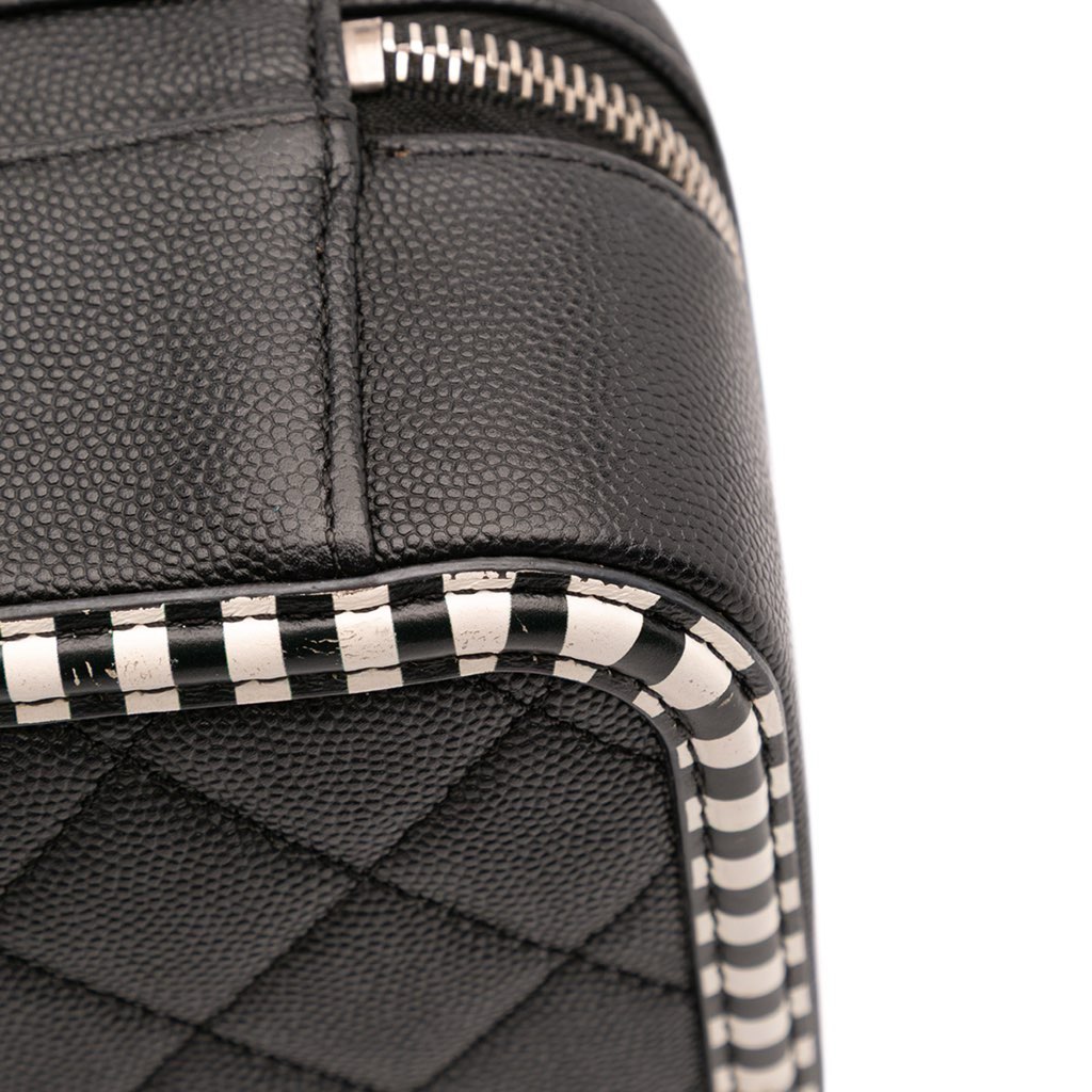 Chanel Small Caviar Striped CC Filigree Vanity Case - Image 11