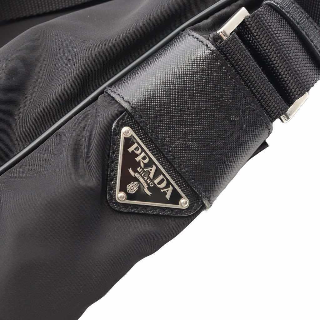 Prada Saffiano Trimmed Tessuto Zip Top Crossbody - Side view