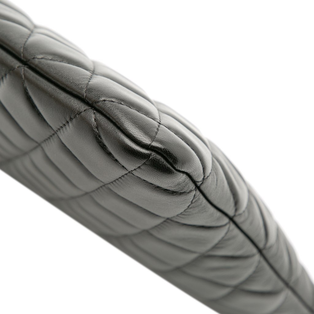 Chanel Large Quilted Lambskin Camellia O Case Clutch - Image 11