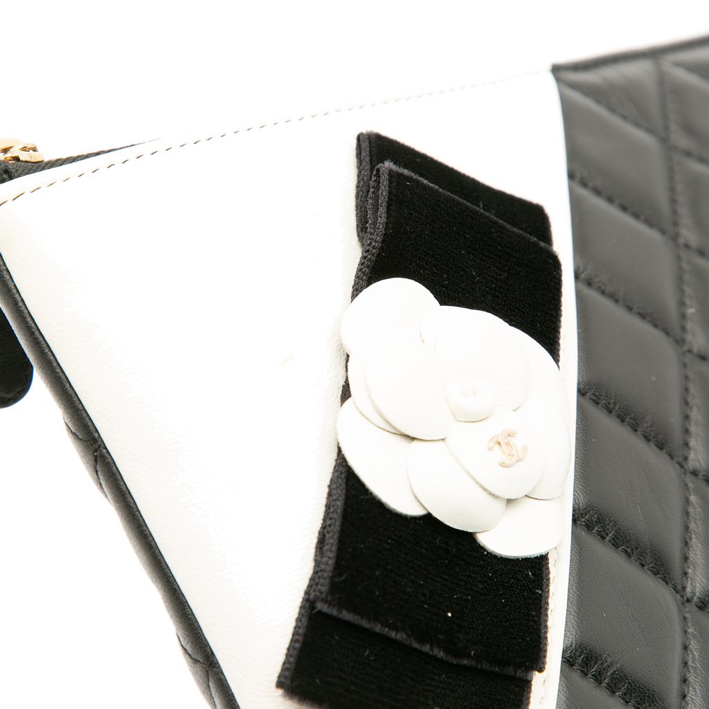 Chanel Large Quilted Lambskin Camellia O Case Clutch - Image 12