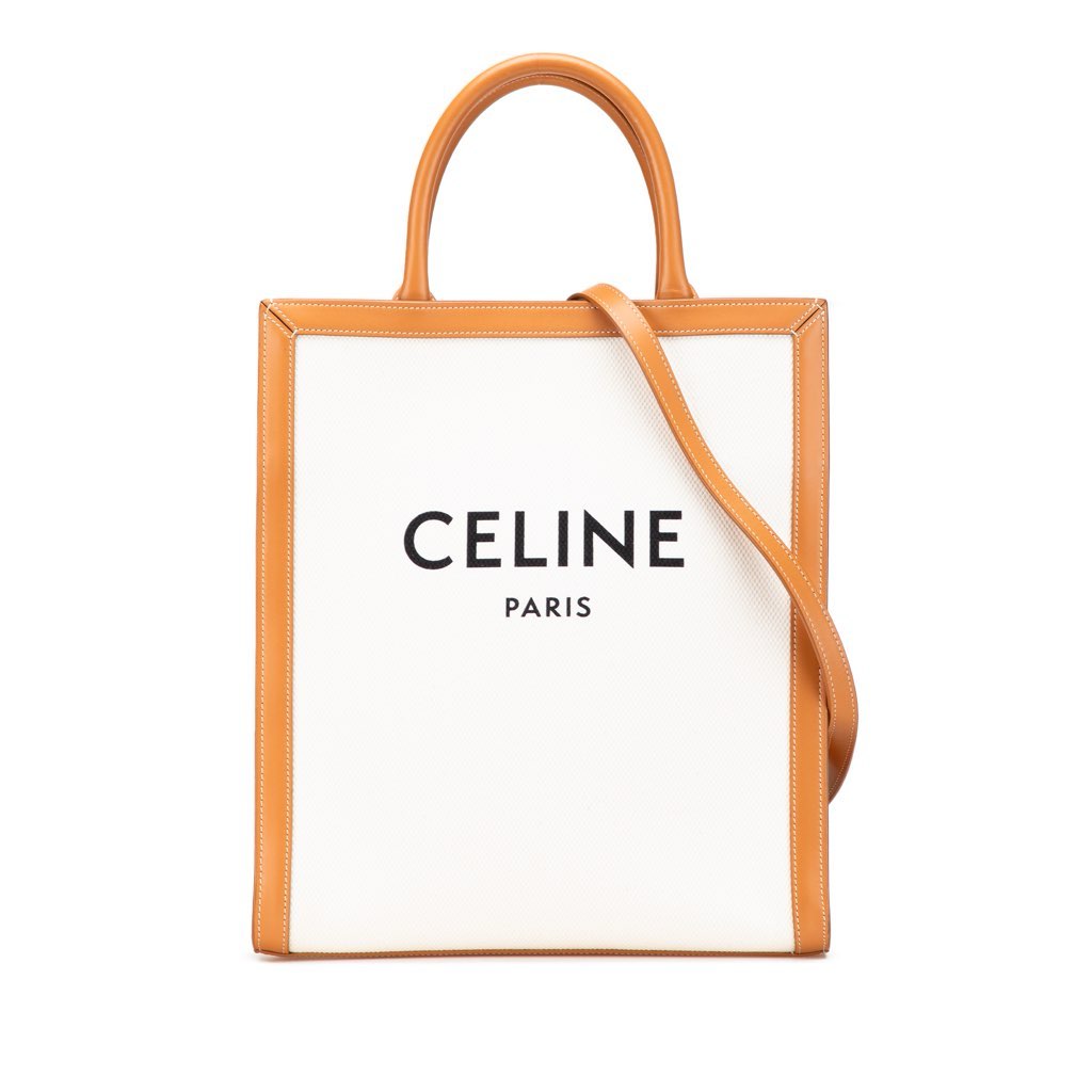 Celine Small Canvas Vertical Cabas Satchel