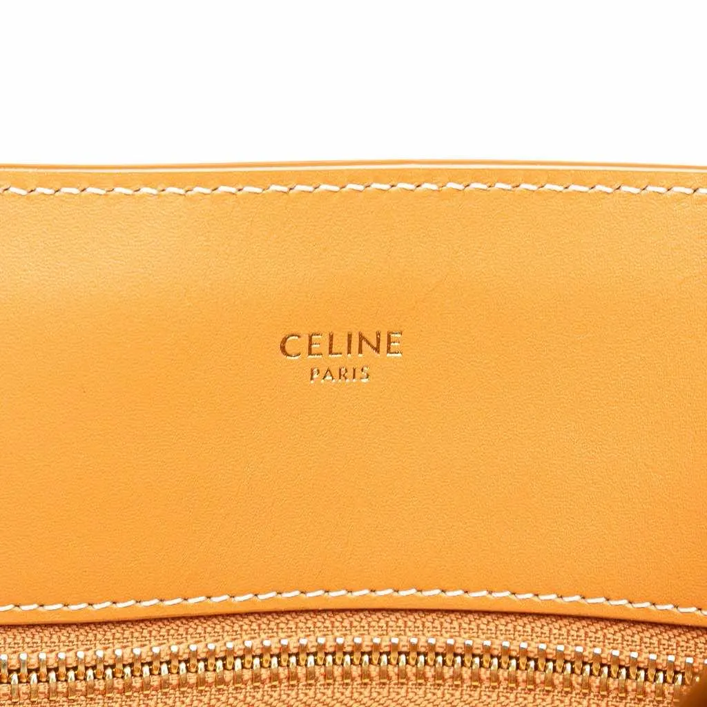 Celine Small Canvas Vertical Cabas Satchel Brown Canvas Good - Box View