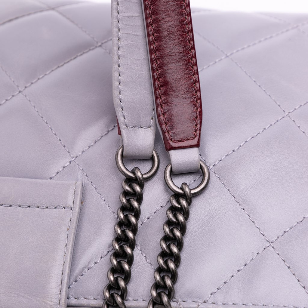 Chanel Quilted Glazed Calfskin Coco Pleats Chain Clutch - Image 12