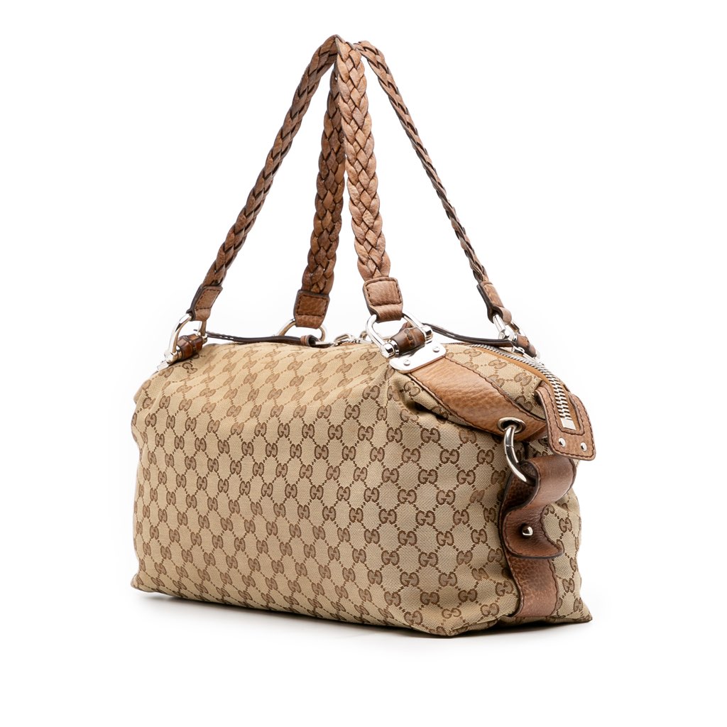 Gucci Medium GG Canvas Bamboo Bar Tote - 2