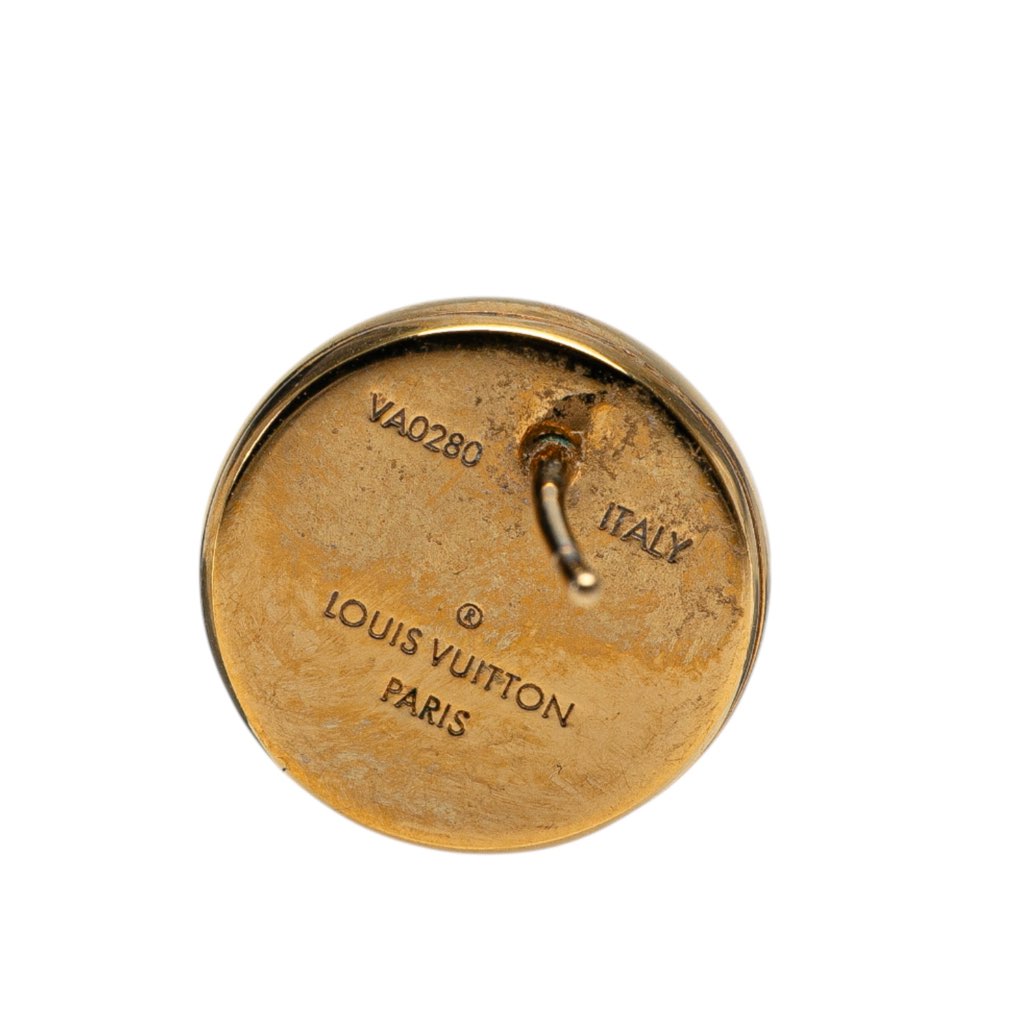 Louis Vuitton Gold Plated Boucle de Reuil Maxi Studs LV Stellar Push Back Earrings - 4