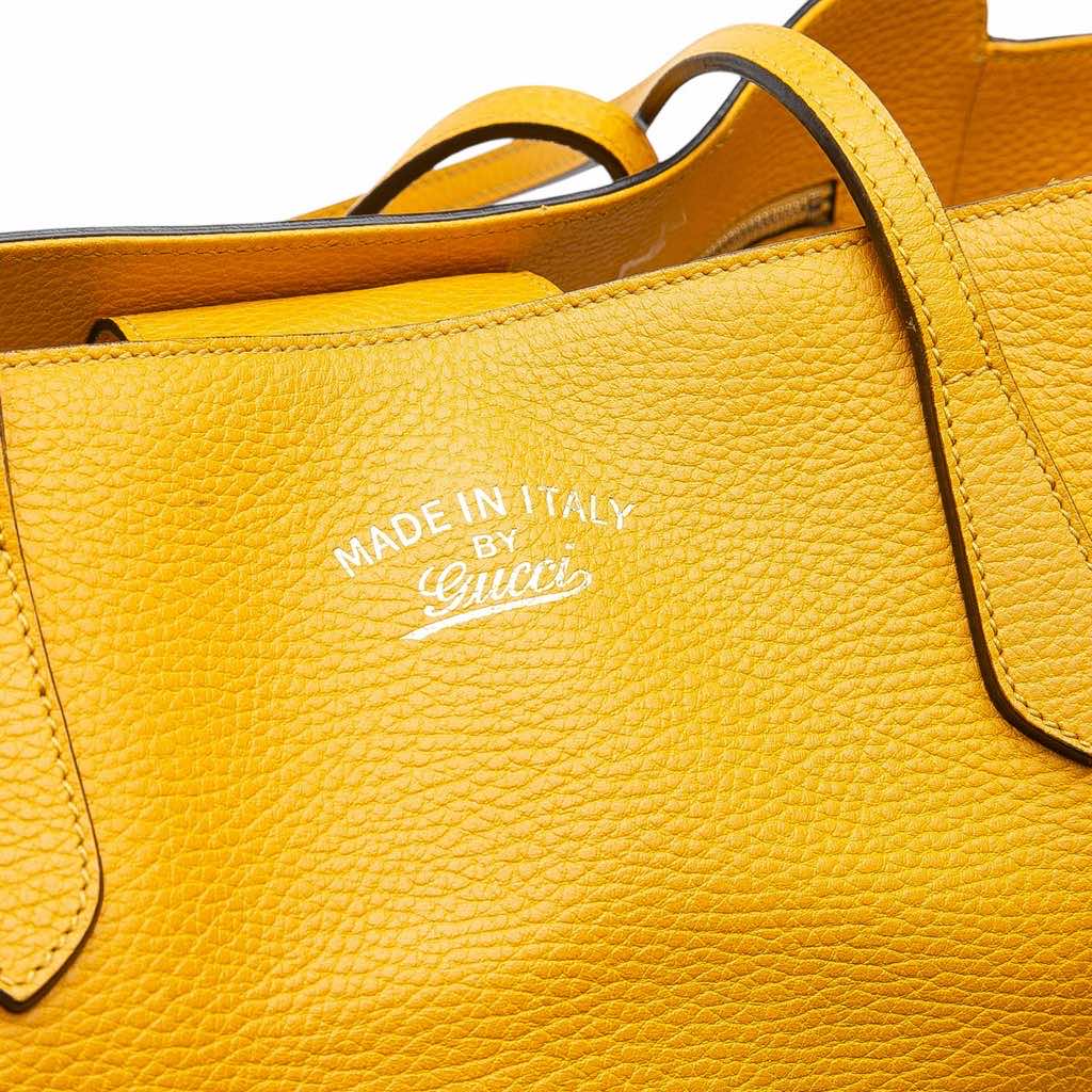 Gucci Medium Leather Swing Tote - Image 10