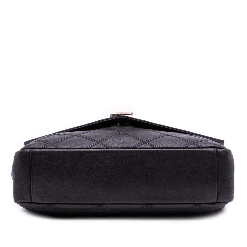 Saint Laurent Large Quilted Diamond Calfskin Monogram College Satchel - 3