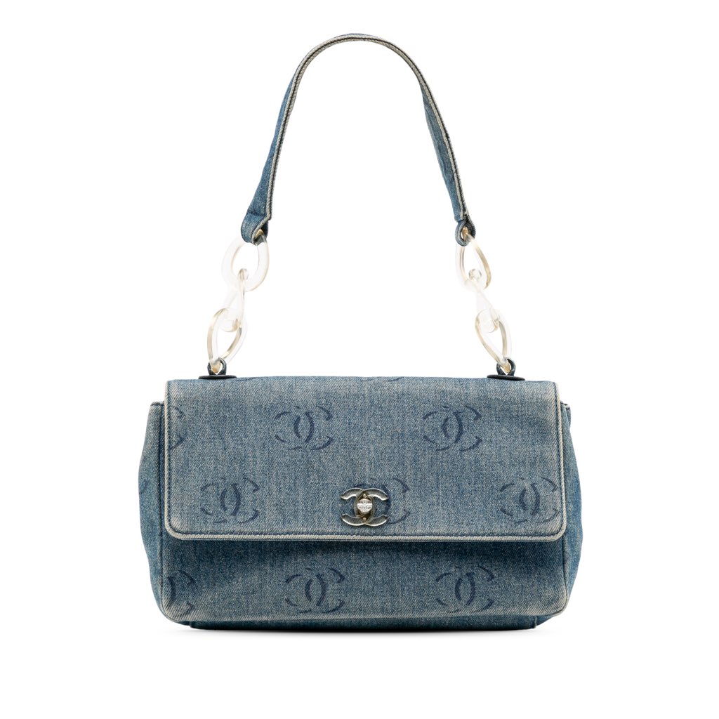 Chanel CC Printed Denim Single Flap
