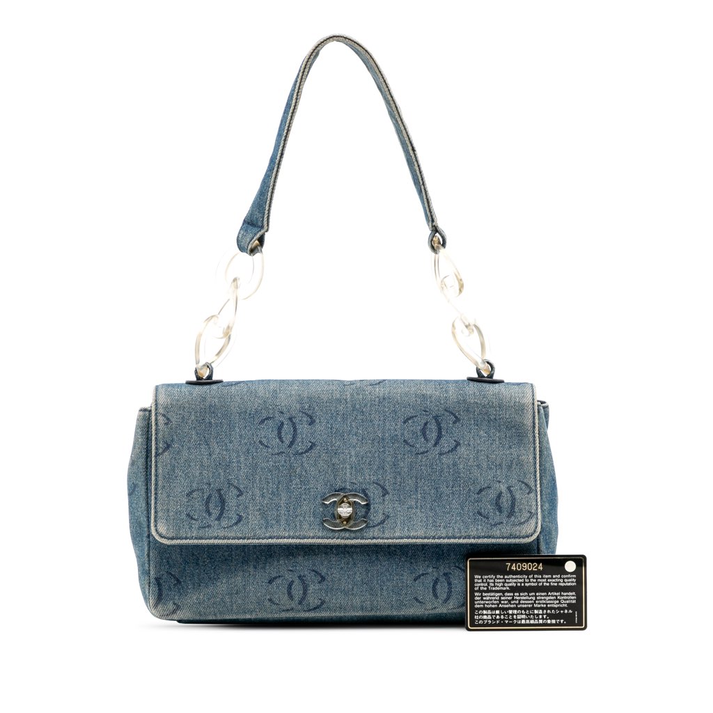 Chanel CC Printed Denim Single Flap - Image 15