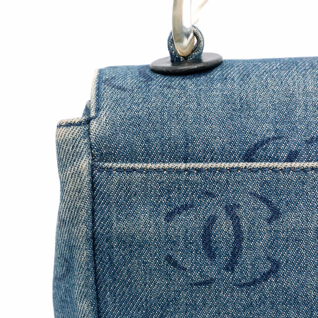 Chanel CC Printed Denim Single Flap - Image 11
