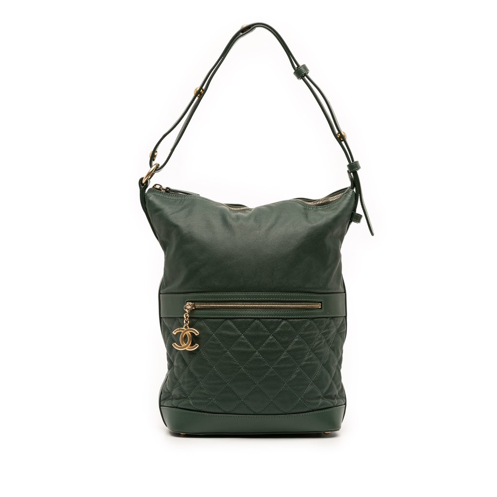 Chanel CC Quilted Caviar Casual Style Hobo