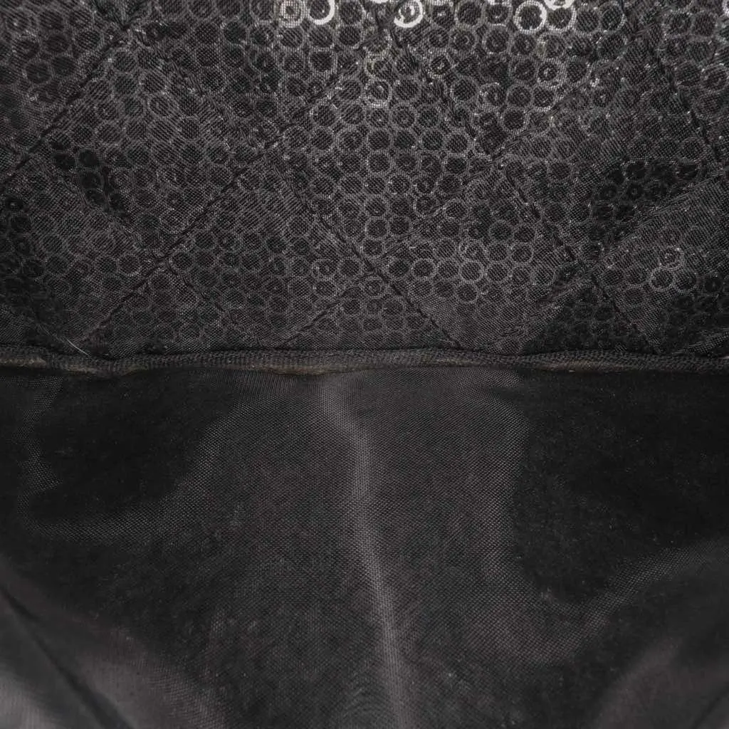Chanel Maxi Hidden Sequins Mesh Flap Black Polyester Good - Box View