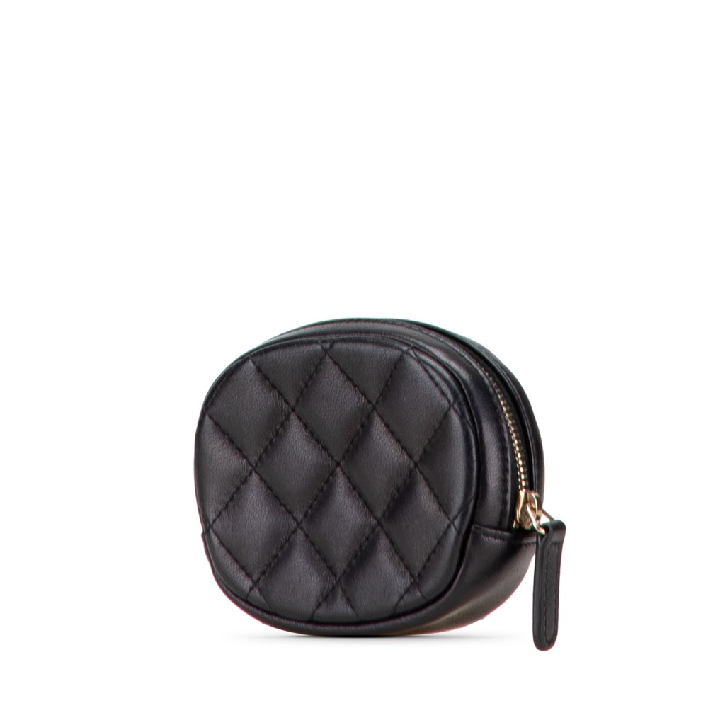 Chanel CC Quilted Lambskin Zip Around Coin Pouch - 2