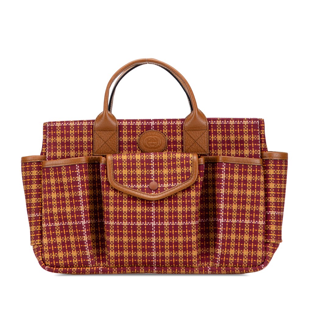 Gucci Checkered Wool Childrens Pocket Handbag