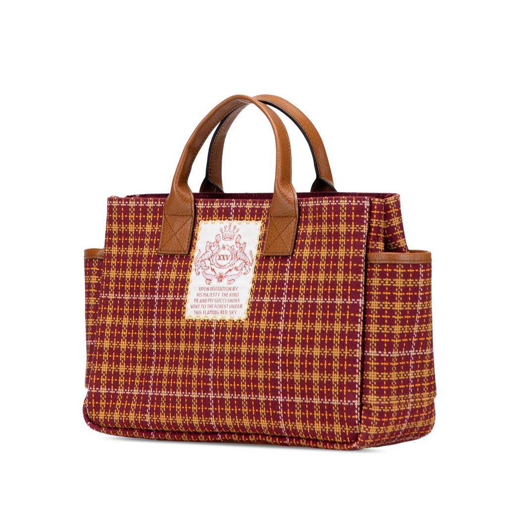 Gucci Checkered Wool Childrens Pocket Handbag - Back view