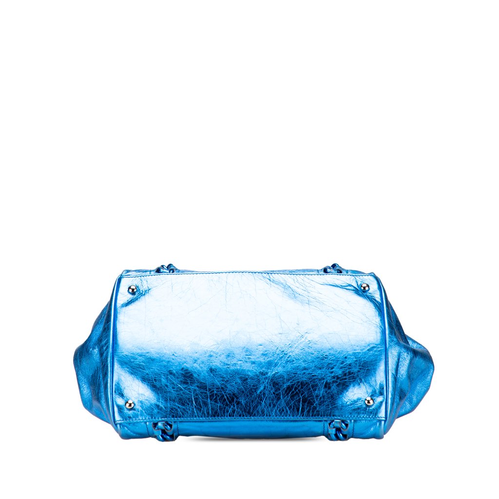 Chanel Medium Cracked Metallic Calfskin Modern Chain Tote - 3