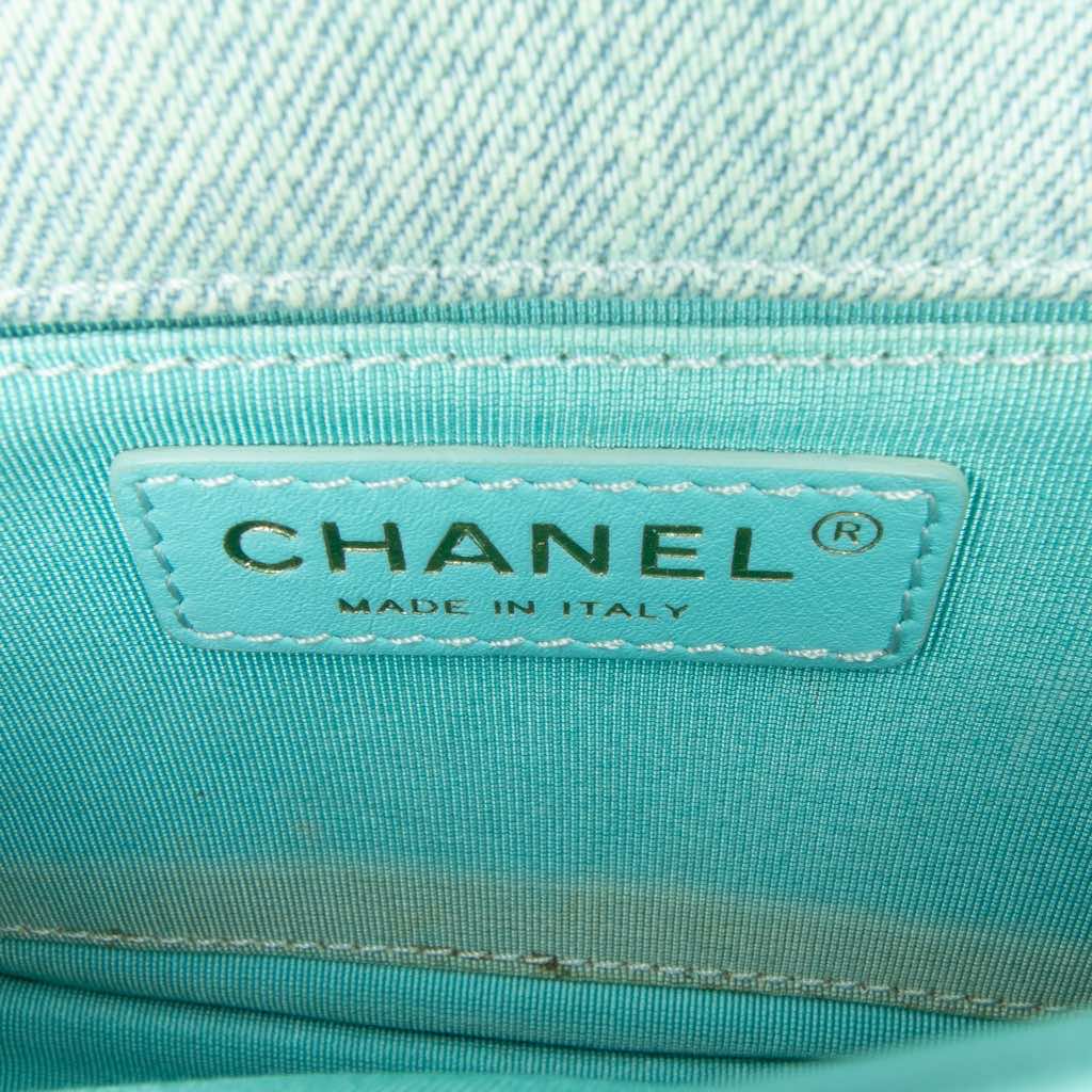 Chanel Mini CC Quilted Denim Messenger Flap - Side view