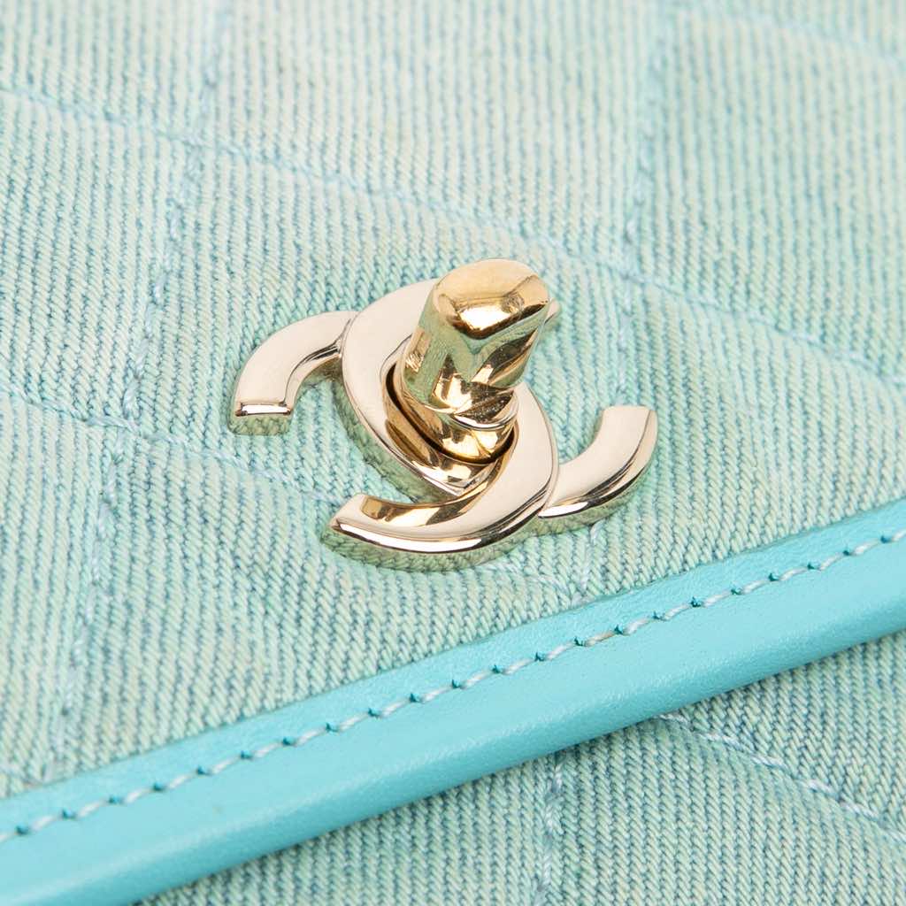 Chanel Mini CC Quilted Denim Messenger Flap - Detail 2