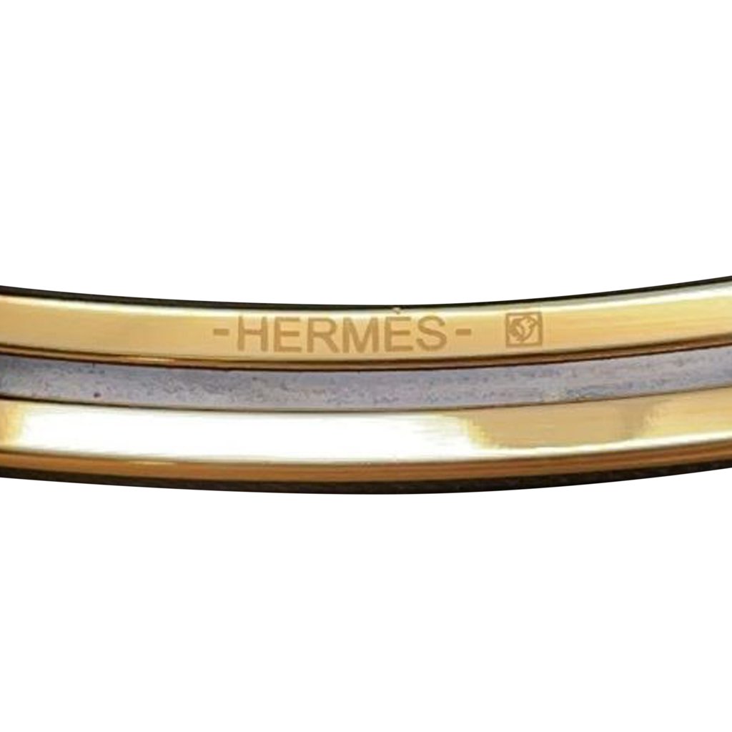 Hermès Narrow Belt Pattern Enamel Cloisonne Bangle 65 - 4