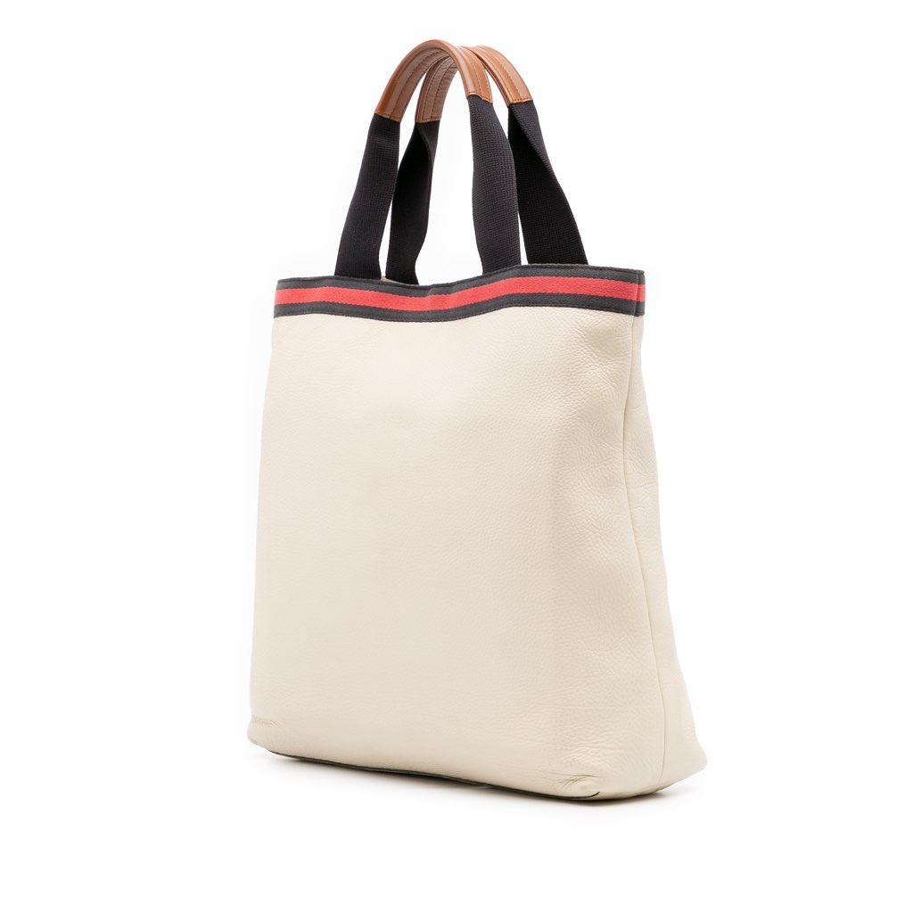 Gucci Leather Web Tote - 2