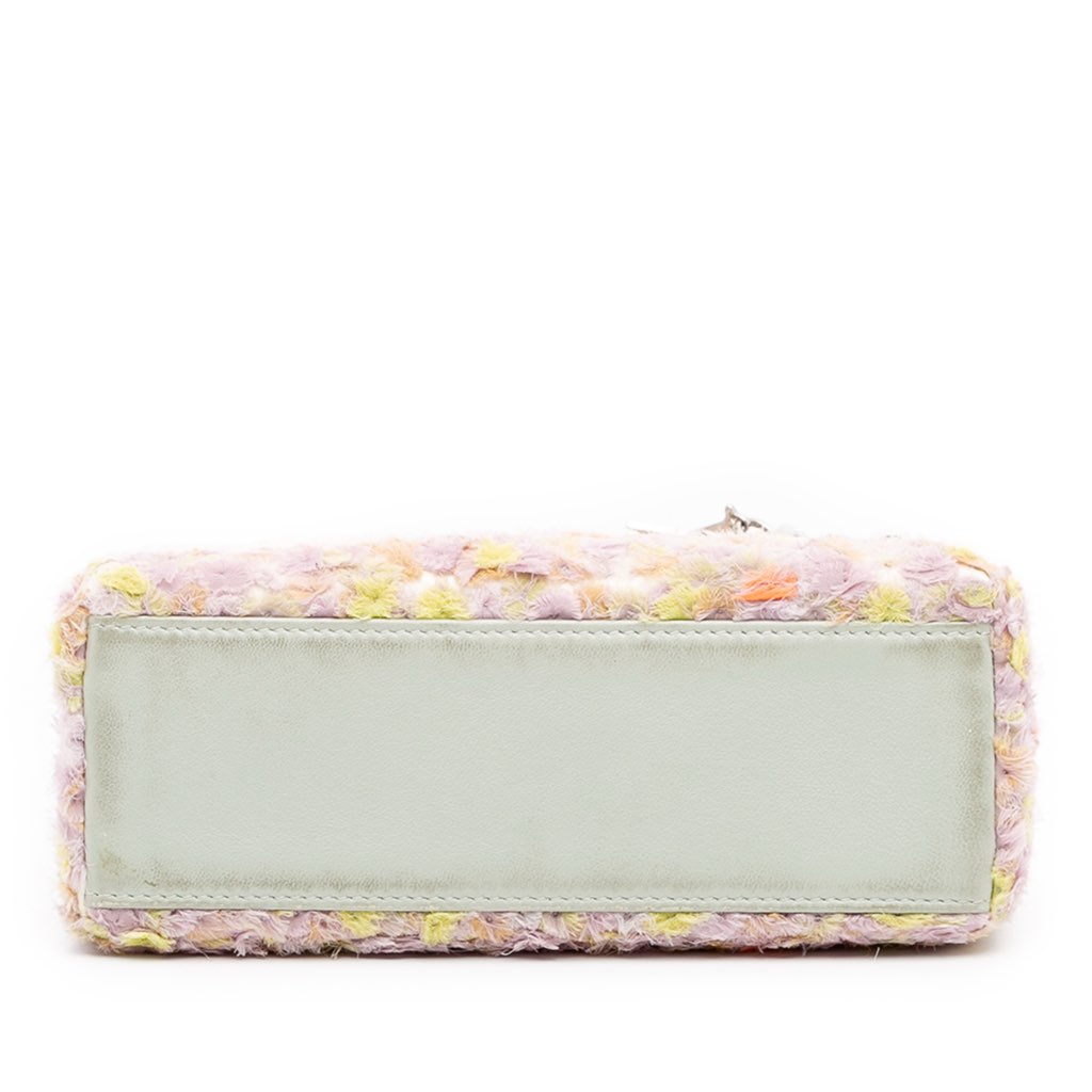 Dior Mini Ruffled Floral Fabric Embellished Lambskin Lady Dior - 3